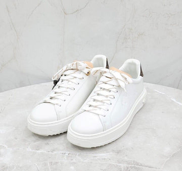 Louis Vuitton LV Leather Patch White Timeout Sneakers 1ABB4B 148971724 [P]