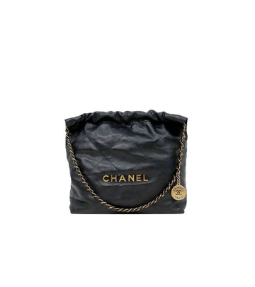 CHANEL Schwarze Leder Schultertasche 22 68251 160349315 [P]