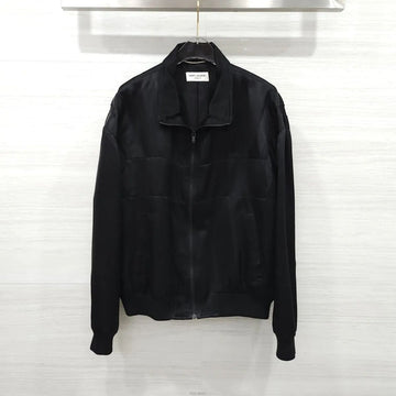 Saint Laurent Satin Teddy Bomber Jacket Black 779952 160352705 [P]