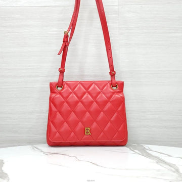 BALENCIAGA Touch B Logo Quilted Medium Leder Schultertasche 593371 160352956 [P]