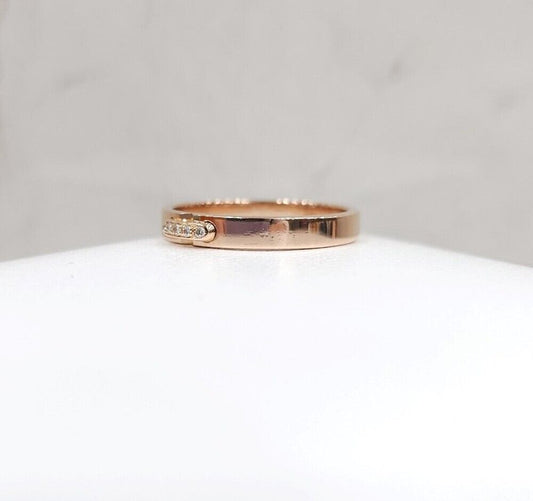 CHAUMET 18k Diamond Liang Evidence Wedding Band Ring 18K Rose Gold Size 55 121376462 [P]