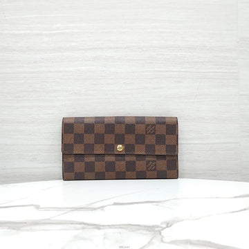 Louis Vuitton Sarah Wallet Damier Ebene Long Wallet N61734 160353363 [P]