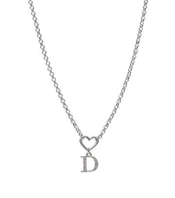 Dior Heart Cubic D Silver Necklace 67160 160360323 [P]