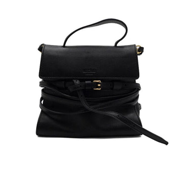 MOSCHINO Schwarze Leder Tie Me Kleine Tote- und Schultertasche Crossbody aa67500 160369606 [P]