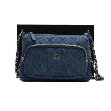 CHANEL デニム ゴールド CC チェーン ミニ ショルダーバッグ クロスバッグ AP4349 160438046 [P]