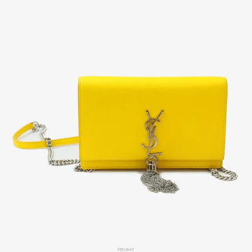 Saint Laurent Monogram Tassel Yellow Crossbody Bag 452159 160406306 [P]