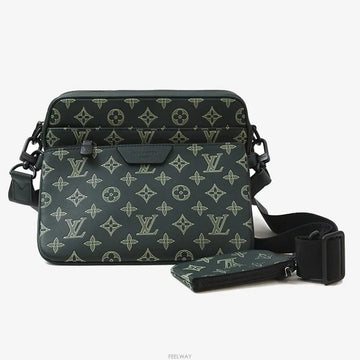 LOUIS VUITTON トリオ メッセンジャー モノグラム シャドウ フォレスト グリーン クロスバッグ M27154 160406724 [P]
