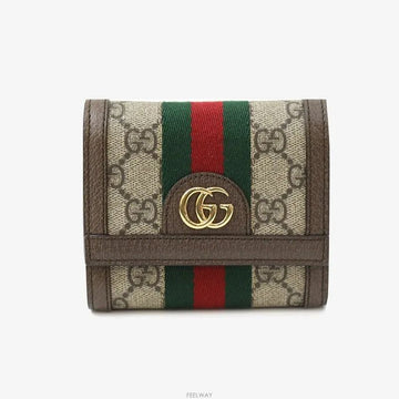 GUCCI GG Supreme Ophidia 3-Fach Geldbörse mit Goldbeschlag 523174 160406912 [P]