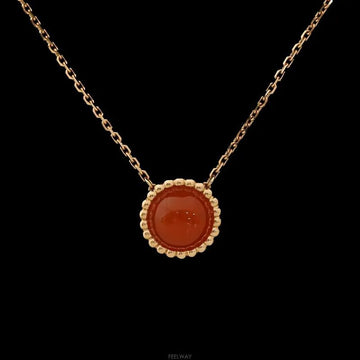 Van Cleef & Arpels 18k Rose Gold Necklace with Color Pendant Carnelian 9714977155 160406988 [P]