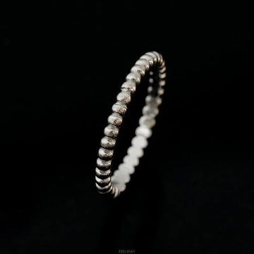 VAN CLEEF & ARPELS 18K Weißgold Bärli Bead Ring klein 52 1.6MM 9714982058 160407047 [P]
