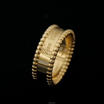 VAN CLEEF & ARPELS 18K イエローゴールド ペルリー シグネチャーリング 56号 7.8MM 9714980560 160407301 [P]