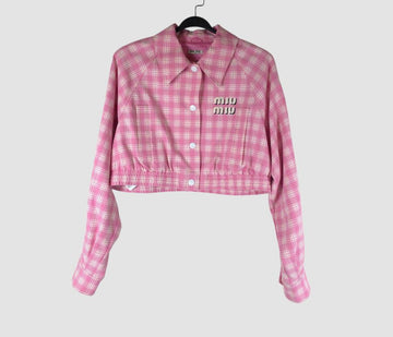 MIU MIU Logo-Check Crop-Jacke ML820 15309 160408546 [P]
