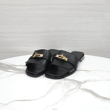 HERMES Buckle Sandalen Slipper Schwarz H232129Z 160409962 [P]