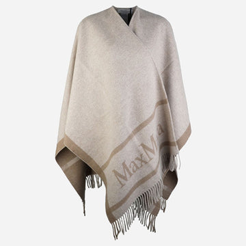 MAXMARA ヒルデ フリンジ パンチョ ケープ ベージュ 2624546071600 001 160507779 [P]