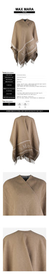 MAXMARA ヒルデ フリンジ パンチョ ケープ キャメル 2624546071600 002 160507728 [P]