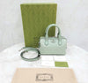 GUCCI オフィディア GG ミニ トップハンドル バッグ ペール グリーン デニム 772053 148508096 [P]