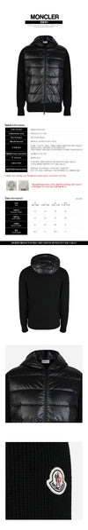 Moncler Men's Padded Mixed Hooded Jacket Black 160535207 [P]
