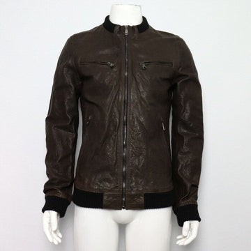 Dolce & Gabbana Brown Lambskin Single Rider Men's Leather Jacket 67595 160541382 [P]