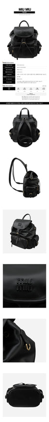 MIU MIU レザー バックパック ブラック 5BZ042 2CRW F0002 160649390 [P]