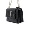 Saint Laurent Black Crocodile Embossed Medium Sunset Monogram Silver Chain Shoulder Bag Crossbody AA67902 160762250 [P]