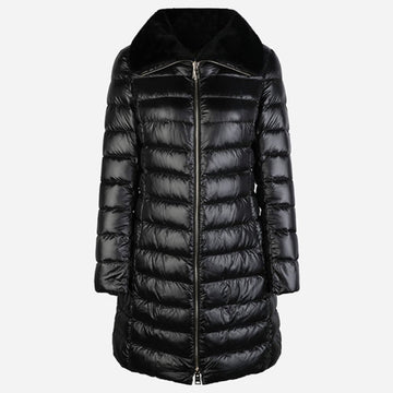 HERNO Damen Pelz langer Daunenmantel schwarz 160775775 [P]
