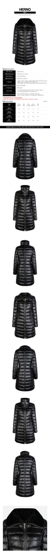 HERNO Damen Pelz langer Daunenmantel schwarz 160775775 [P]