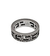 GUCCI Schwarzer Quadratischer G Silberring Größe 12 67595 160786442 [P]