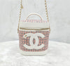 CHANEL CCロゴ ツイード バニティ コスメティック バッグ AS0323 131342068 [P]
