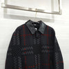 BURBERRY チェック ウール ブレンド レザー ジャケット 8063355 158875443 [P]
