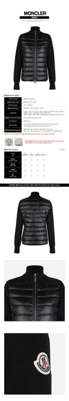 Moncler Women's Logo Patch Padded Wool Zip-Up Cardigan Black 160827483 [P]
