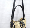 GUCCI Woven Mini Bucket Bag Natural Black 816284 157180367 [P]