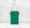 Prada New Triangle Logo Green Phone Pouch Leather Mini Chain Bag 154662268 [P]