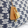 CELINE Horizontale Tote-Tasche aus Textil mit Stickerei in Navy Blau 197002CS8 160832127 [P]