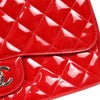 CHANEL Rote große Lackleder Classic Bag mit Einzelklappe 66236 160841759 [P]