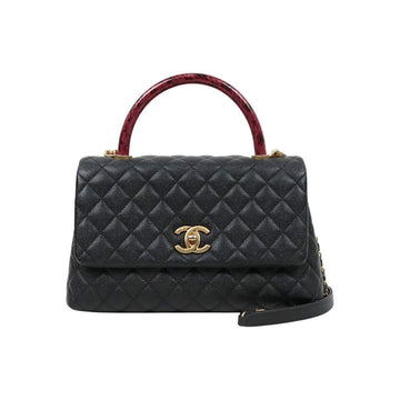 CHANEL Black Caviar Coco Handle Lizard Handle 68892 161006243 [P]