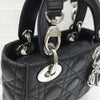 DIOR レディ ミニバッグ ブラック カナージュ シルバーラムスキン M0505ONGE 161270047 [P]