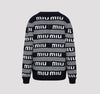 Miu Miu Logo Stripe Cashmere Cardigan MMF685 139290197 [P]