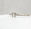 Tiffany & Co Pavé Diamond Wire Bangle Bracelet M 73122376 155746586 [P]