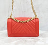 CHANEL Chevron Boy Flap Bag Medium Gold 27 139290735 [P]