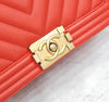 CHANEL Chevron Boy Flap Bag Medium Gold 27 139290735 [P]