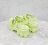 Prada Triangle Logo Rubber Sandals Pistachio Green 1X853M 140784036 [P]