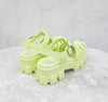 Prada Triangle Logo Rubber Sandals Pistachio Green 1X853M 140784036 [P]