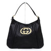 GUCCI Hobo Schultertasche mit GG-Interlocking-Logo in schwarzem Leder 162740 162652984 [P]