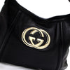 GUCCI Hobo Schultertasche mit GG-Interlocking-Logo in schwarzem Leder 162740 162652984 [P]
