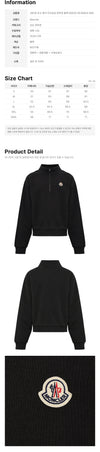 MONCLER Patch Logo Halb-Zip Sweatshirt Schwarz 8G000 59 899V4 999 160713986 [P]