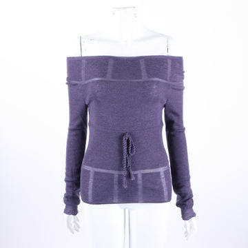 SAINT LAURENT Off-Shoulder Long Sleeve Knit 4026213