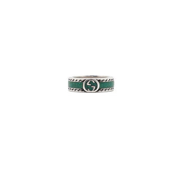 GUCCI インターロッキング G エナメル シルバー トルコ石 リング-12号 aa61355 153099697 [P]