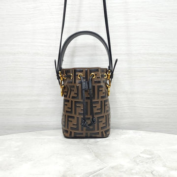 Fendi Montrezzo Mini Bucket Bag Brown 8BS010 9486 163156546 [P]