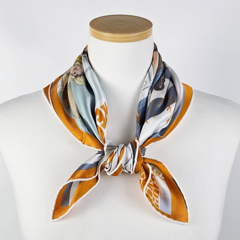 Hermes The New Record Silk Women Scarf 70 Carre H984329S 02