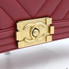 CHANEL ボーイラムスキンシェブロンミディアムフラップチェーンショルダーバッグ A67086 152894113 [P]